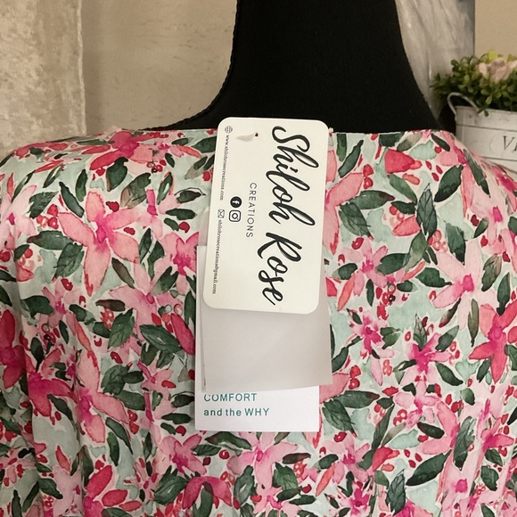 And The Why Floral Surplice Puff Sleeve Dress, Pink - Picture 9 of 13